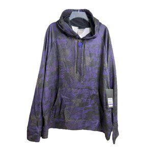 And1 2XL Pullover Combat Hoodie Men Purple/Black Camo Basketball 100% Poly NWT